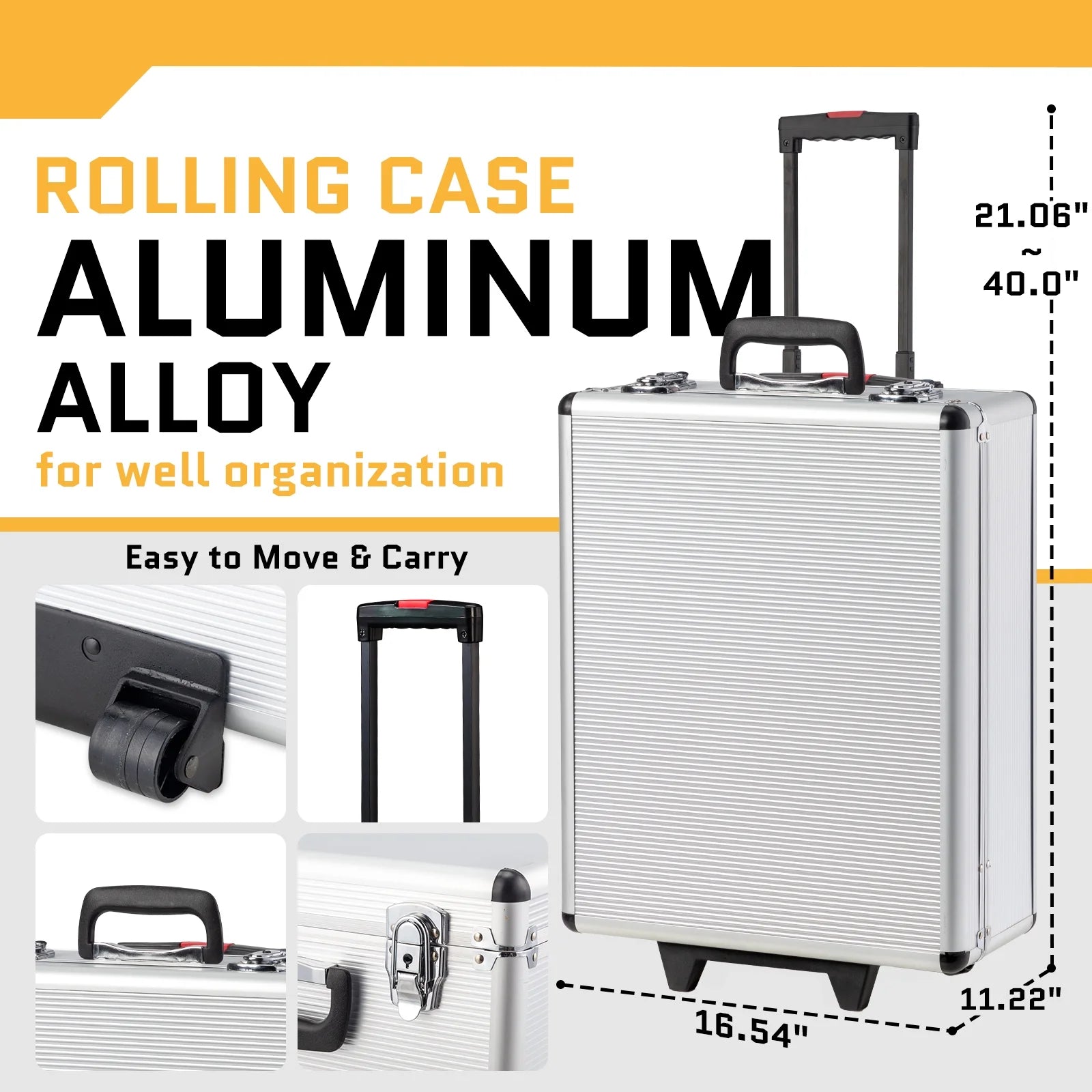 799 Pcs Tool Set, Household Repair Hand Tool Kit, Mechanics Tool Kit, with Trolley Case, Silver