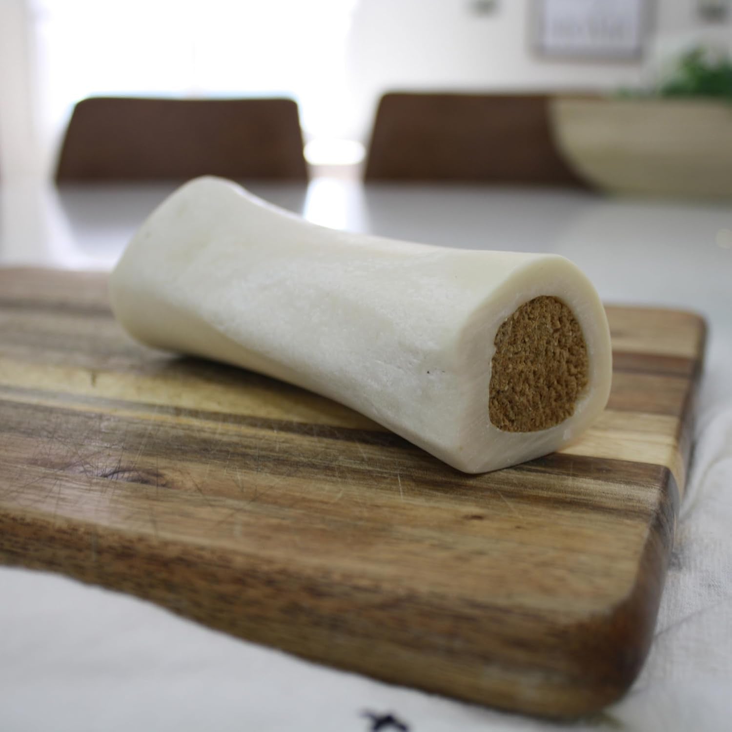 Stuffed Shin Bone, Long Lasting Dog Bones for Aggressive Chewers, High Protein Filled Dental Chew, Bully Stick Peanut Butter Filling, 5-6" for Large Dogs