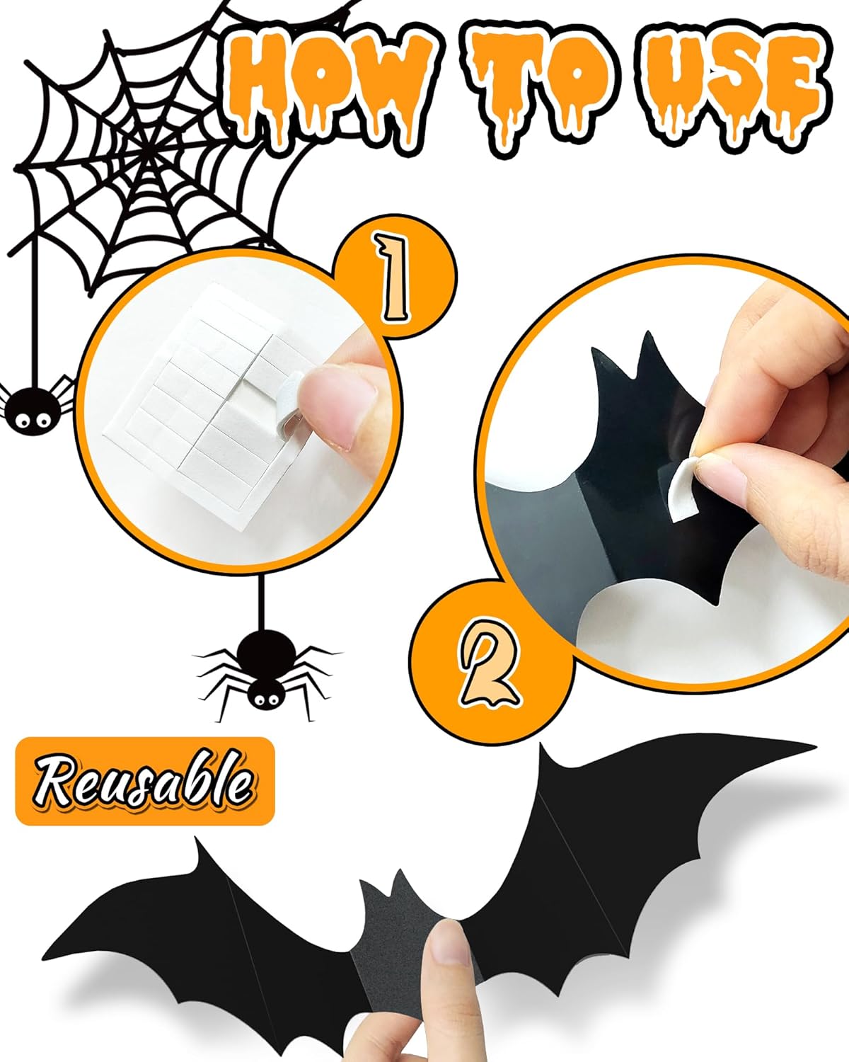 Transform Your Space with 120 Pcs 3D Halloween Bat Decorations - Perfect for Indoor and Outdoor Spookiness!