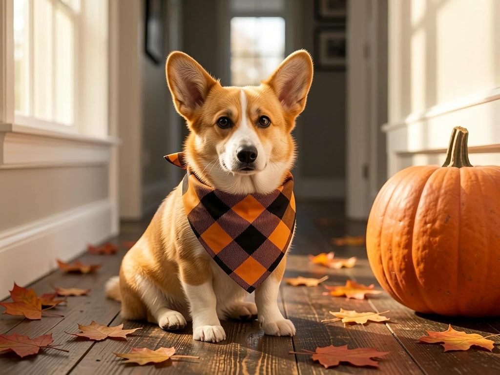 Charming Fall & Halloween Dog Bandanas - 2PCS Reversible Scarf Set for Small Dogs and Cats