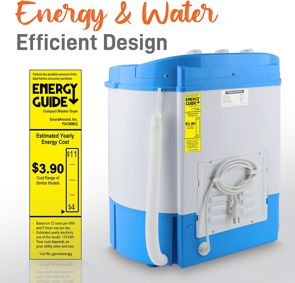 Washing Machine Portable 2-In-1&Spin-Dryer-Convenient Top-Loading Easy Access,Energy&Water Efficient Design,Ideal for Smaller Loads-No Special Parts or Plumbing Required-2 FT Drainage Hose