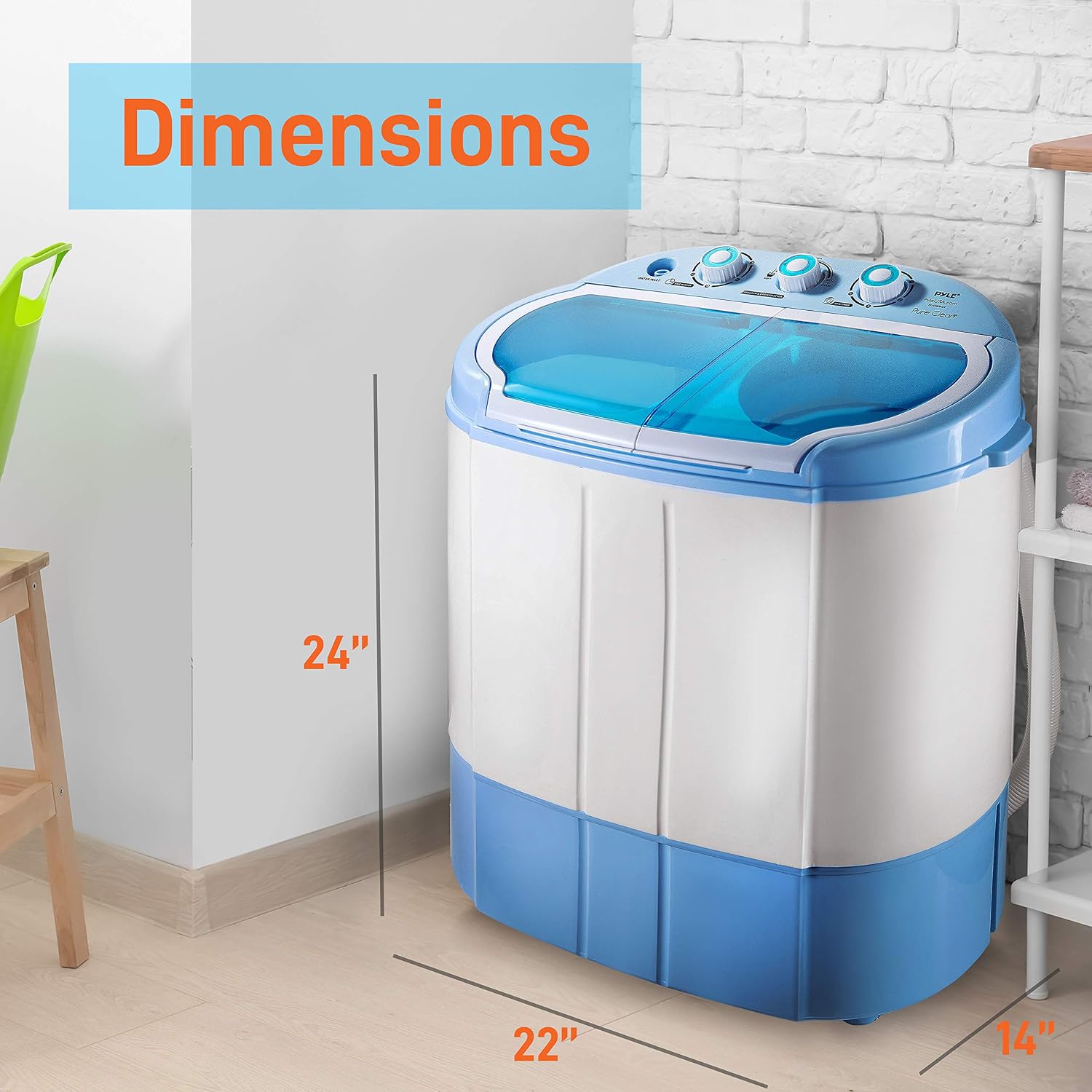 Washing Machine Portable 2-In-1&Spin-Dryer-Convenient Top-Loading Easy Access,Energy&Water Efficient Design,Ideal for Smaller Loads-No Special Parts or Plumbing Required-2 FT Drainage Hose