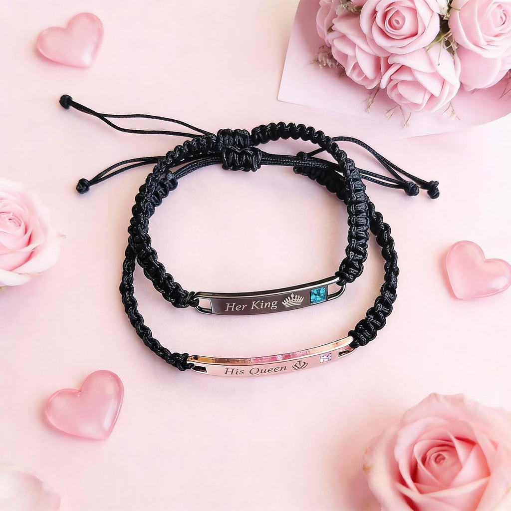 4Pcs Heart Necklaces for Women Couples Necklace Bracelets Matching Set for Couples Jewelry Gifts Pendant Matching Necklace Valentines Day Gifts for Her Girlfriend Valentines Accessories