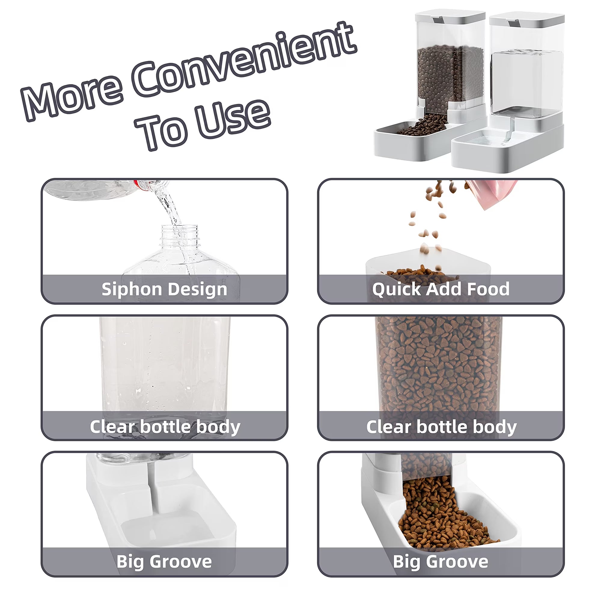 Automatic Cat Feeder and Water Dispenser in Set,Automatic Food Feeder and Waterer Set 3.3L with Pet Food Bowl for Small Medium Dog Pets Puppy Kitten Large Capacity