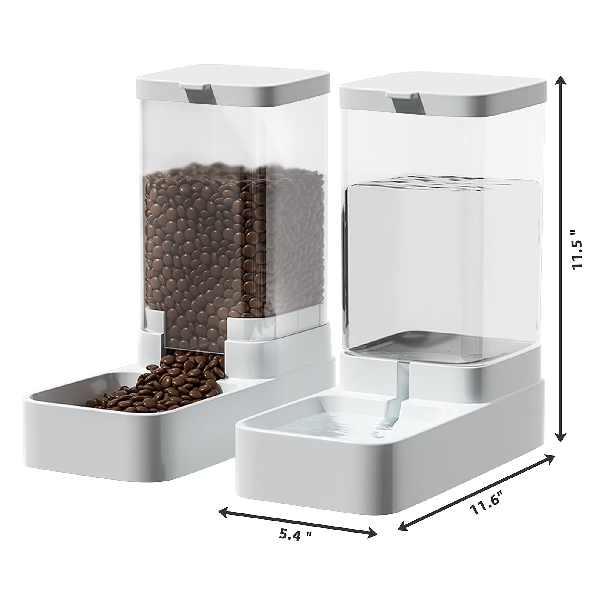 Automatic Cat Feeder and Water Dispenser in Set,Automatic Food Feeder and Waterer Set 3.3L with Pet Food Bowl for Small Medium Dog Pets Puppy Kitten Large Capacity