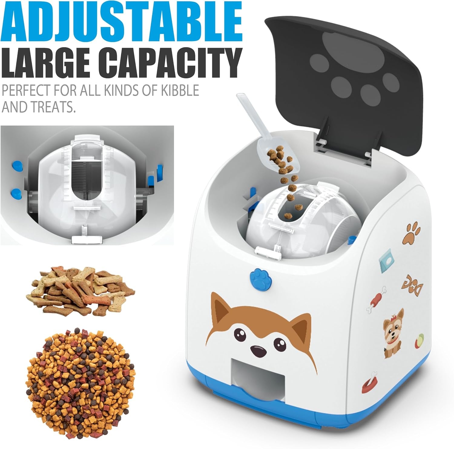 Dog Puzzle Feeder Toy – Remote Control Automatic Treat Dispenser with Light, Interactive IQ Training Slow Feeder, Large Capacity for All Dog Breeds