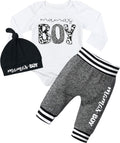 Baby Boy Clothes Tattoo Sleeve Funny Romper Bodysuit+Pants 3PCS Infant Outfits Set