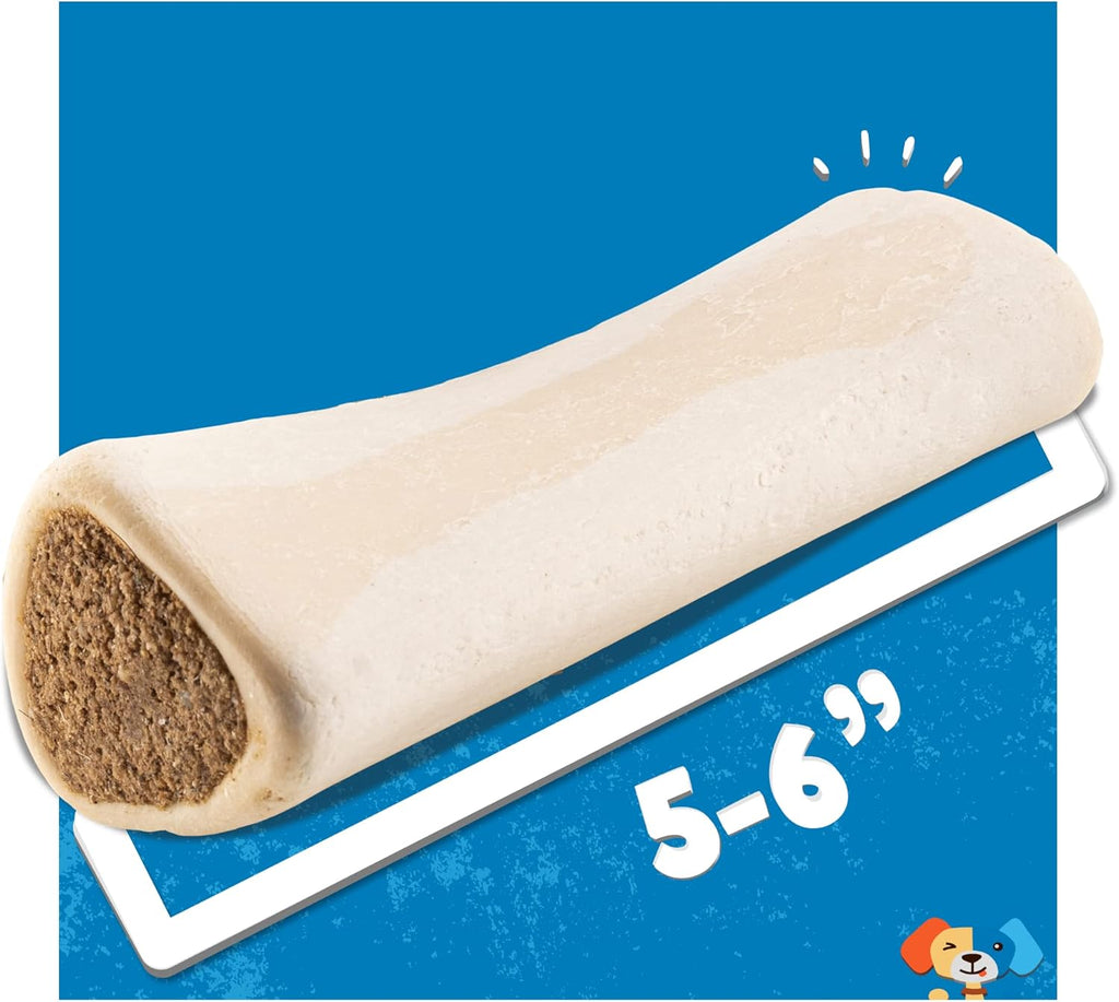 5–6" Large Filled Dog Bones (3 Pack) – Stuffed Shin Bones for Large Dogs, Long-Lasting Bone, High-Protein Dog Chews - Bully Stick Flavor