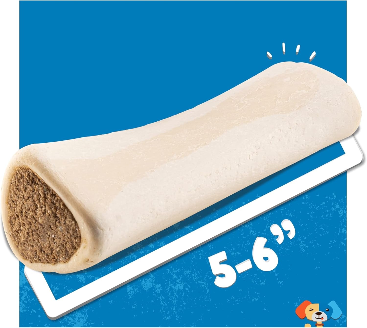 5–6" Large Filled Dog Bones (3 Pack) – Stuffed Shin Bones for Large Dogs, Long-Lasting Bone, High-Protein Dog Chews - Bully Stick Flavor